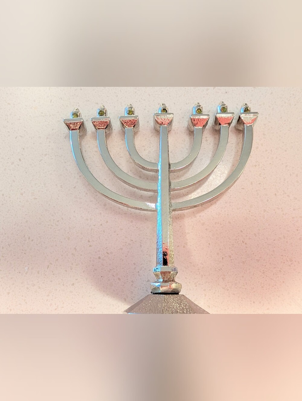 Mini Menorah with Swarovski Crystal Accents